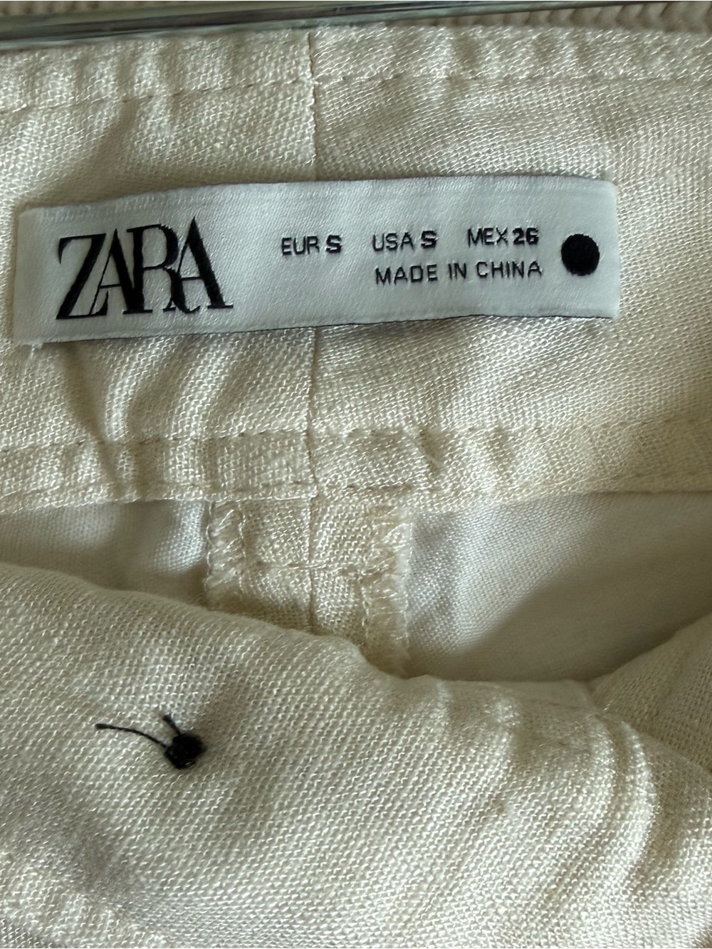 ZARA Cream Pants with Embroidery - Picture 7 of 8